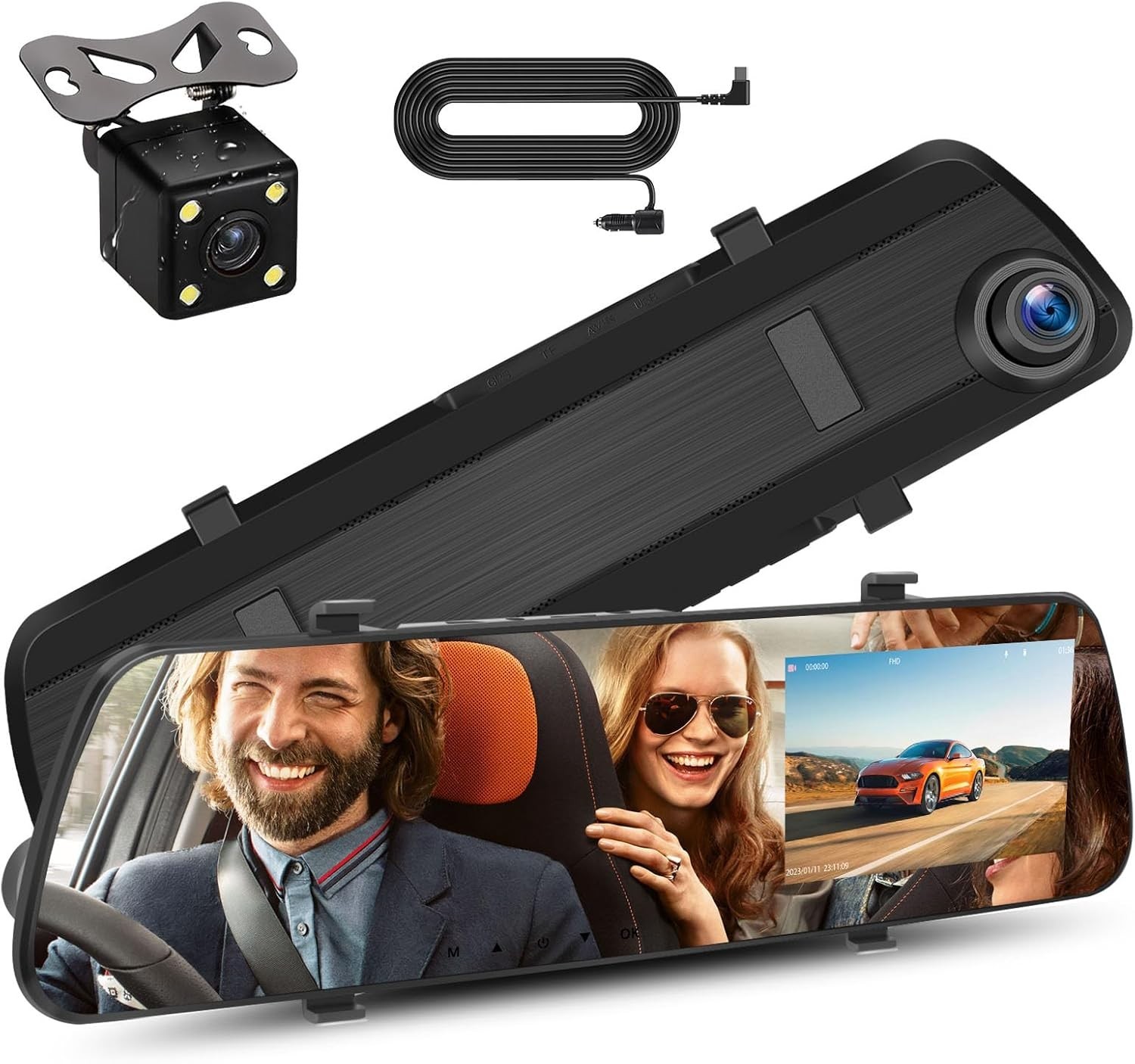 Espejo Retrovisor Con Camara De Seguridad HD 1080P Video Reversa Para Coches