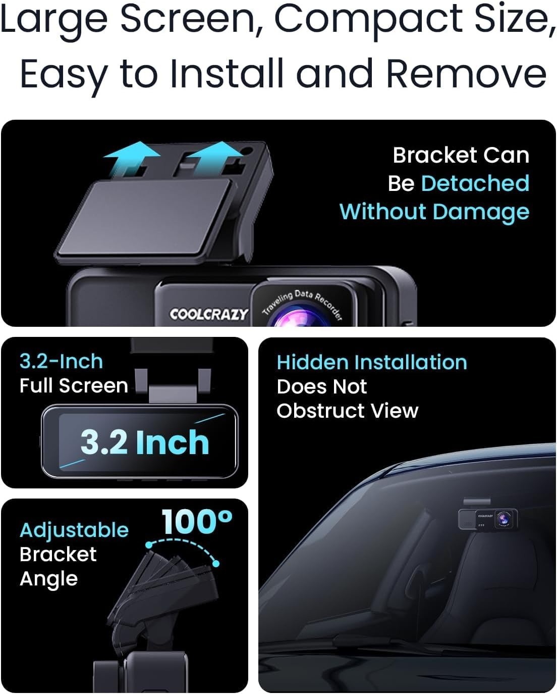 Camara De Seguridad Para Carro Auto lenses Delantero/Trasero/Interior Dash Cam