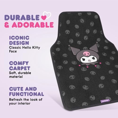 Kuromi Carpet Car Floor Mats – Universal Fit for Cars, Carpet Kuromi Midnight