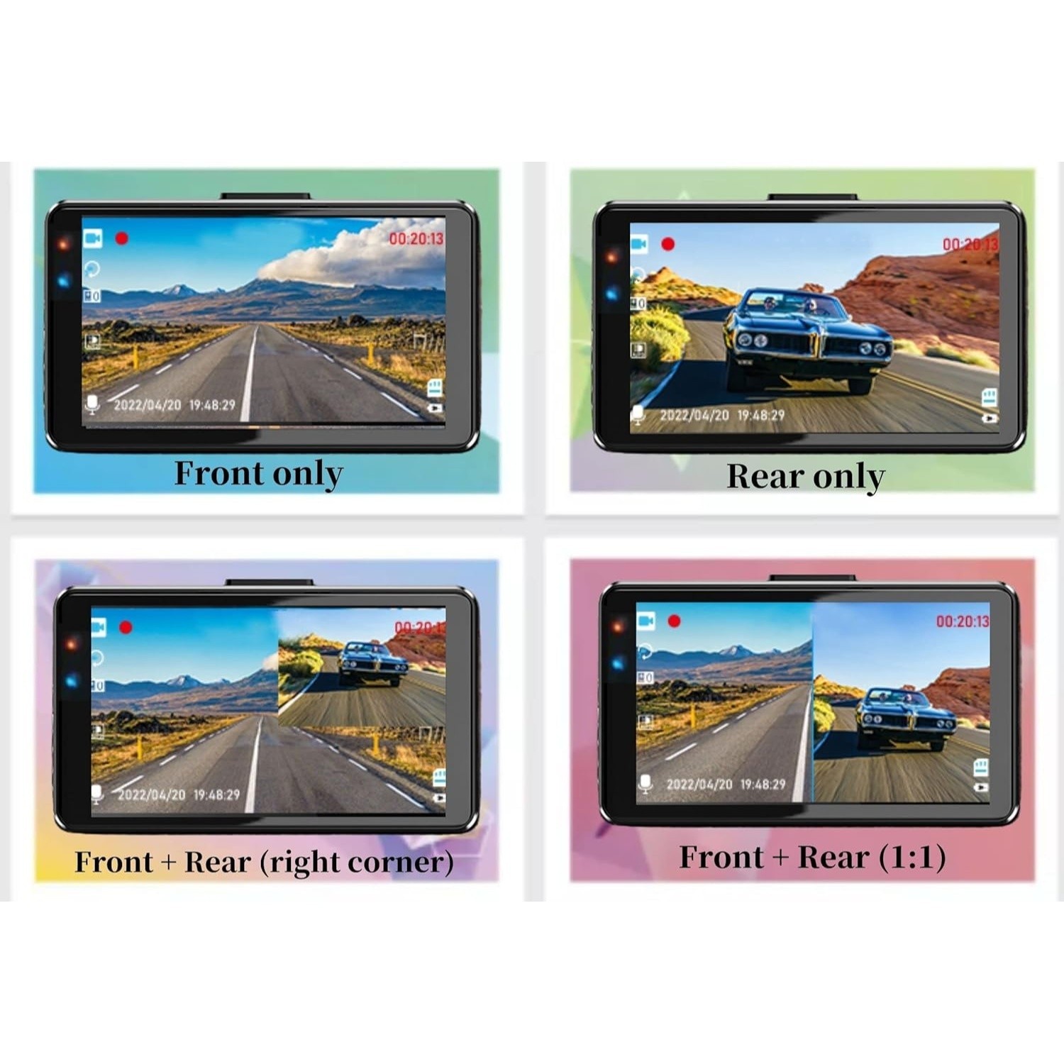 Dash Cam Front and Rear 1080P with 32G Card Night Vision and Sensor