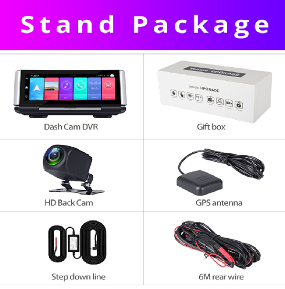 Car DVR Video Recorder Dash Camera WIFI Bluetooth Dual Lens Touch Screen 7in