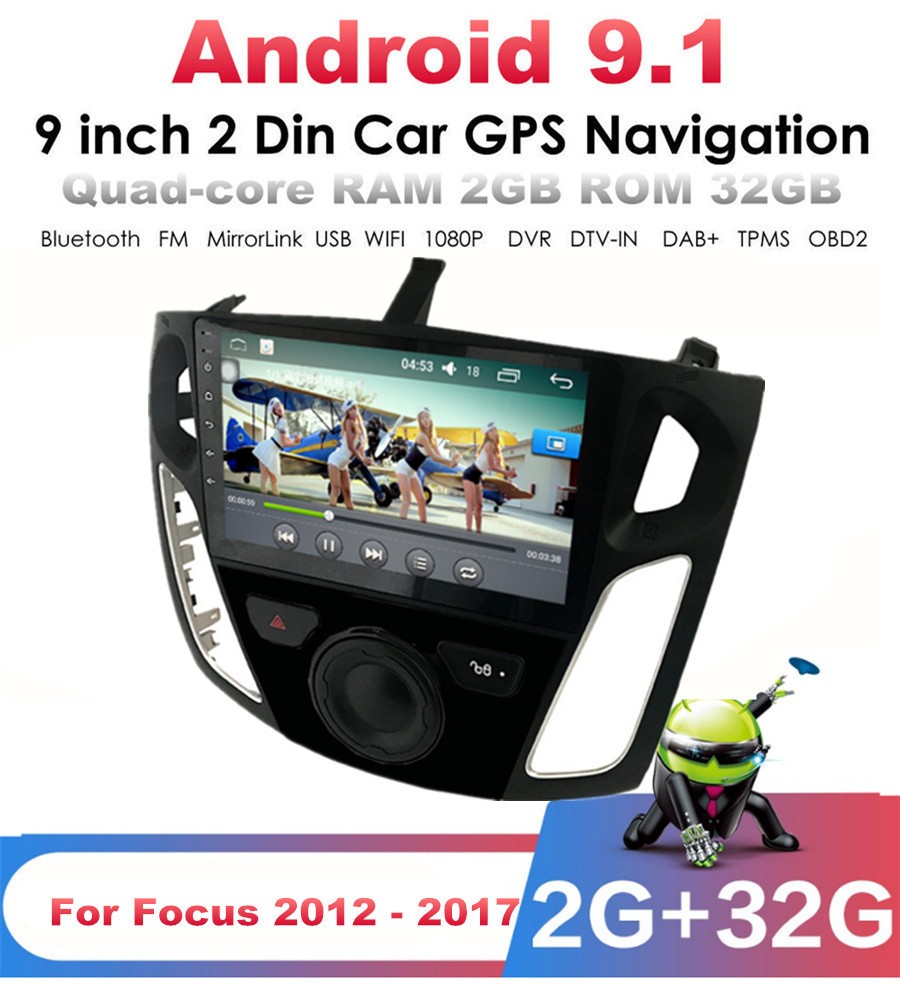 9” Android 2+32GB Car Stereo Radio GPS WIFI For Ford Focus 2012-17 With Canbus
