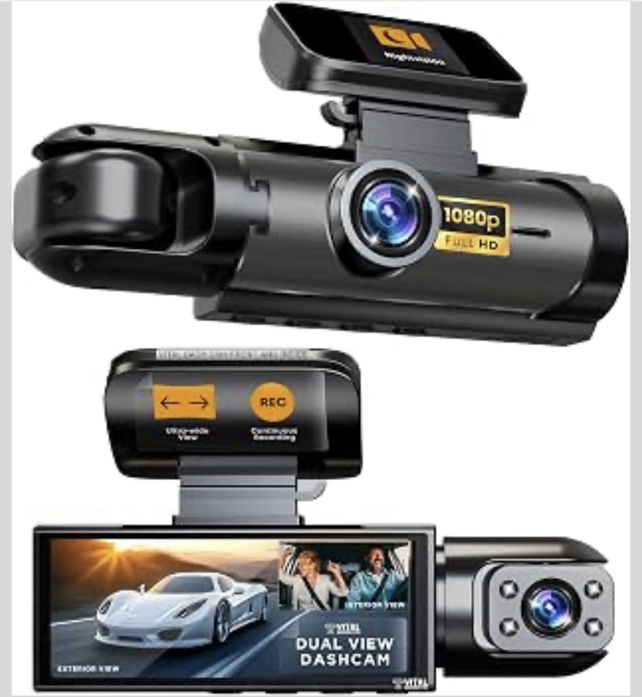 Vital Dash Camera Pro 2026 Dashcam Front and Rear Camera for Cars FHD | Dual Len