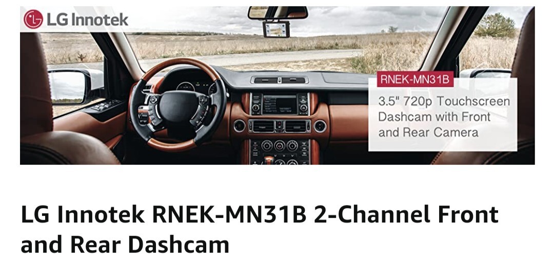 Lg Innotek 2 Channel Dual Camera 720p VGA Dashcam RNEK-MN31B LCD Touch Screen