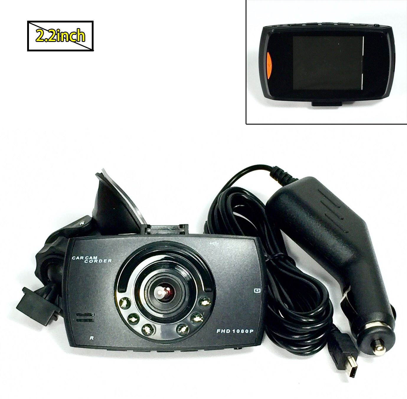 2.2″ G30 Dash Cam LCD DVR Driving Recorder Camera HD 1080P Vehicle Video Black