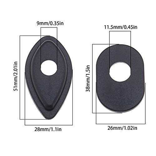 8pcs Front Rear Motorcycle Turn Signal Indicator Adapter Spacers Black
