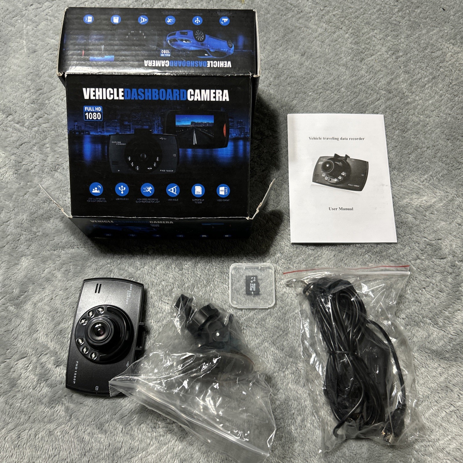 Dashboard Camera 1080 Full HD 2.4 LCD screen New In Box Opened Dash Can