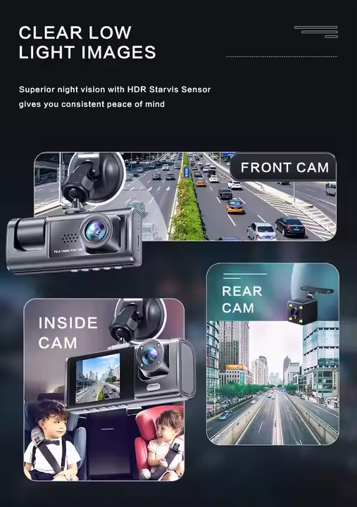 Dash Camera for Cars,4K Full UHD Car Camera Front Rear with 32GB Card ,Built-in