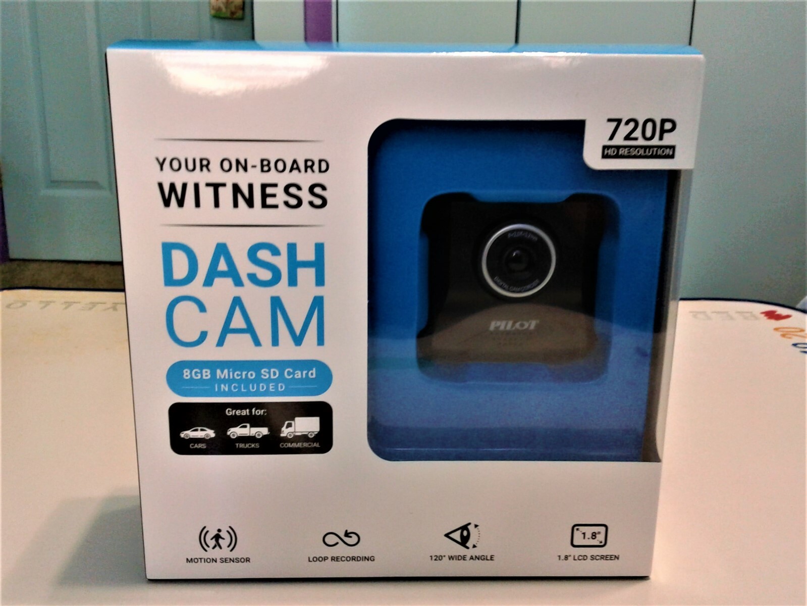 PILOT DASH CAM 720p HD-Resolution for Auto W/ 8GB SD Card Included – Brand New 