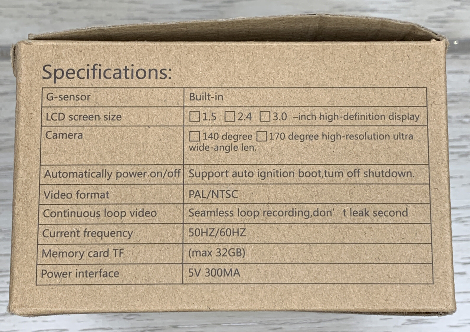 SSONTONG Black 1080P 3 Inch Display High Speed Driving Video Recorder