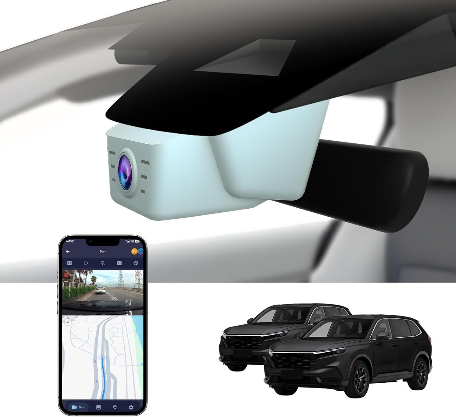 Front 4K Dash Cam for Honda CR-V 2023-25 Sport Touring EX EX-L Hybrid Gen6 Model