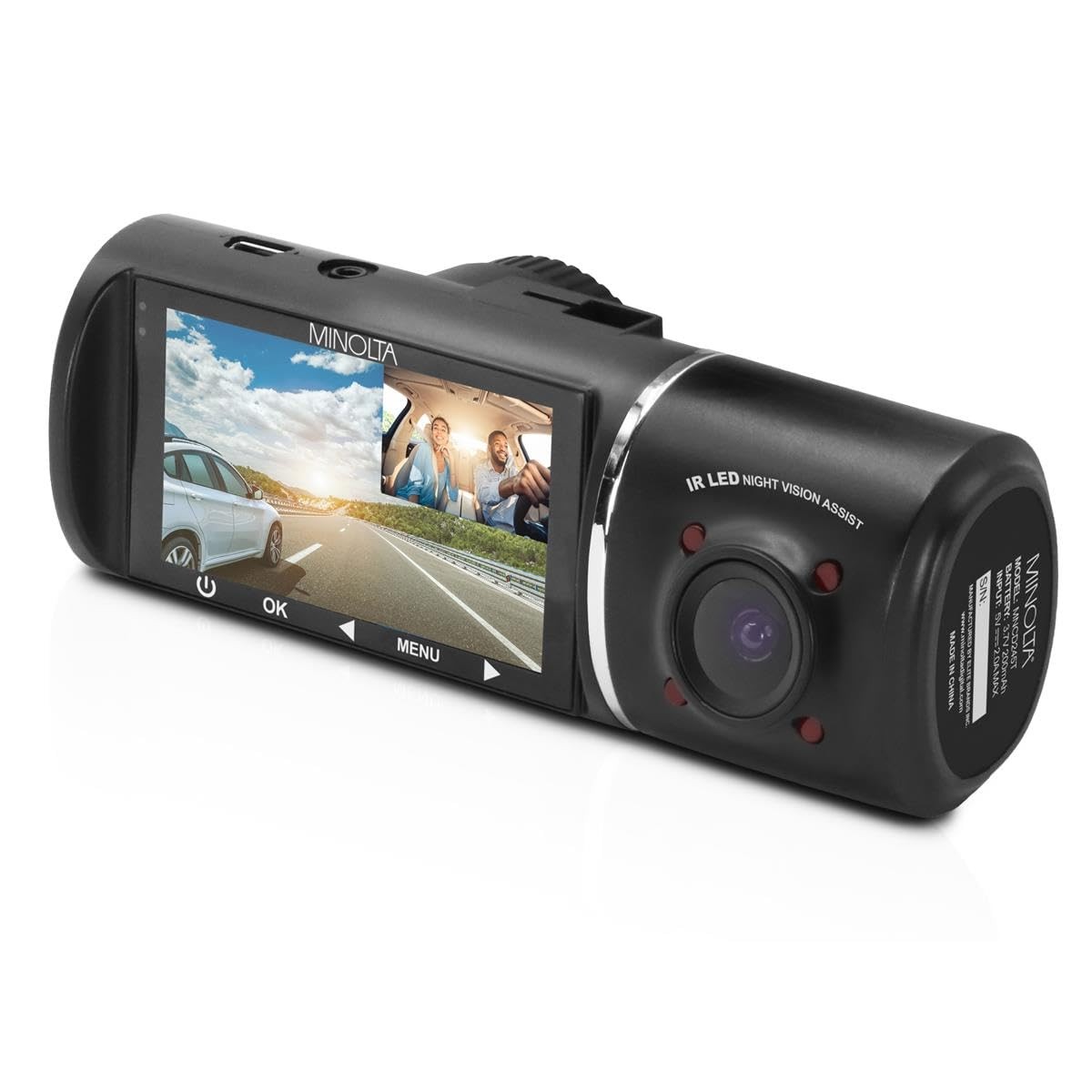 Minolta MNCD245T 3-Channel 1080p Car Camcorder w/Rear Camera