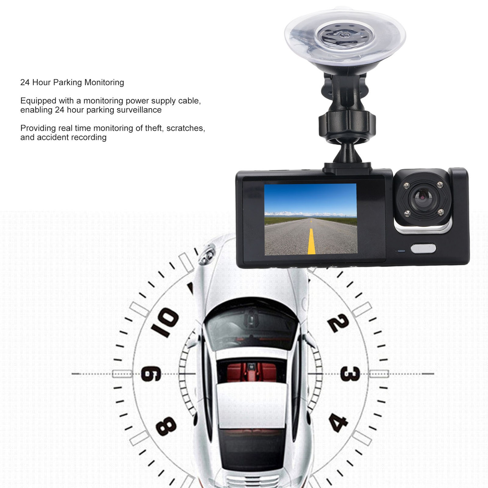 Car Driving Recorder 170 Degree Wide Angle 3 Lenses Car Dash Cam With 32GB
