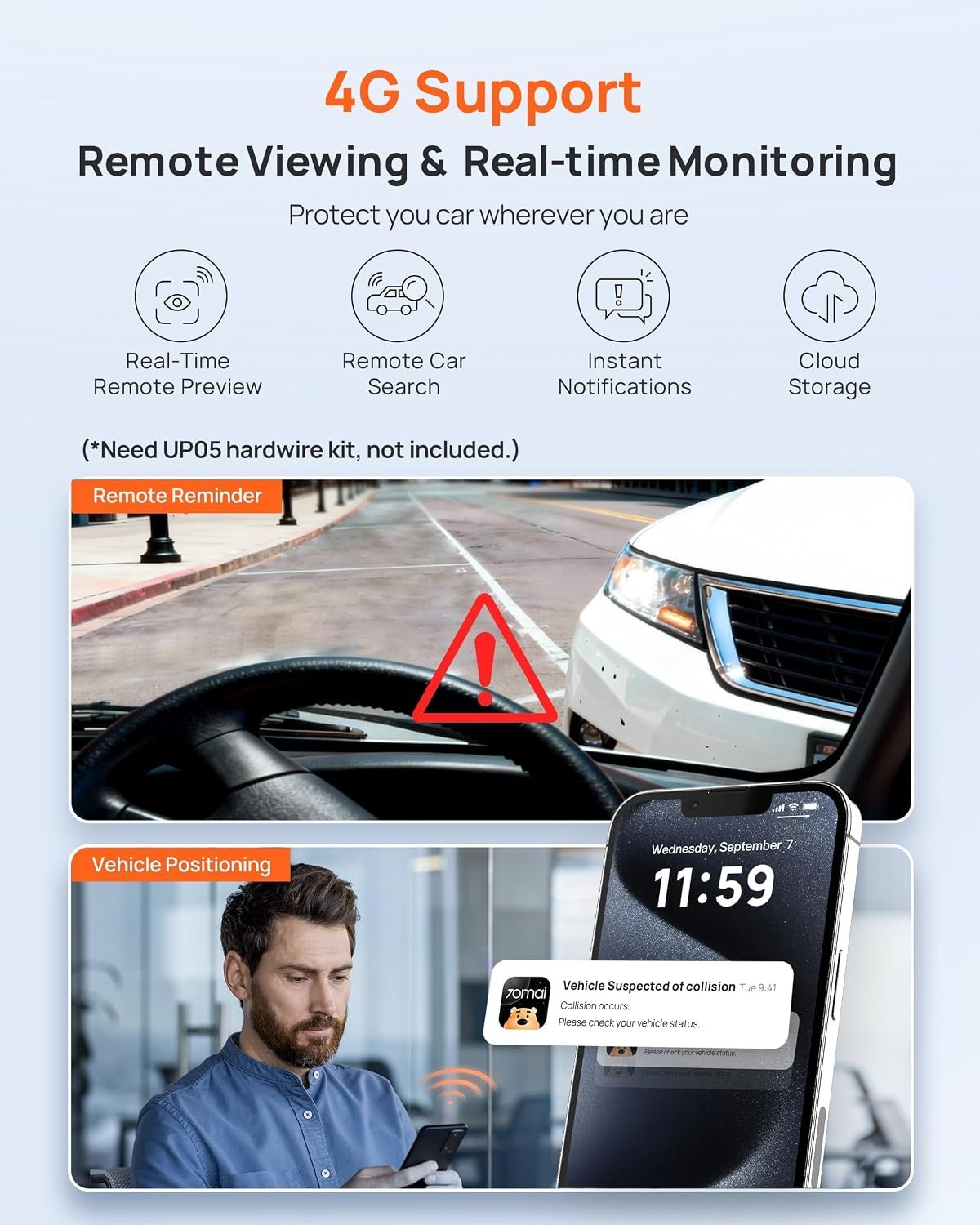 A510 Dash Camera, 24/7 Parking Monitor, Loop Recording