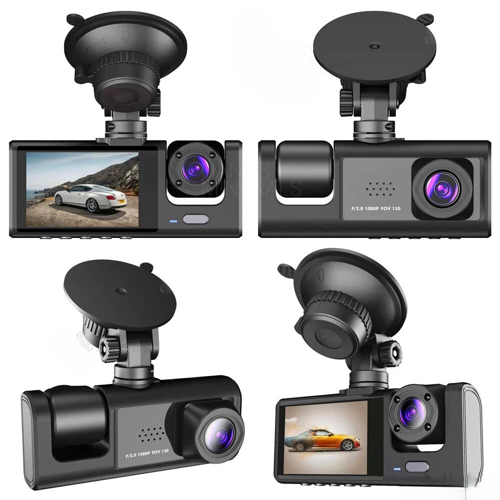 Dash Cam HD 1080P Front Rear Inside Triple Lens Car Recorder with G-Sensor Night