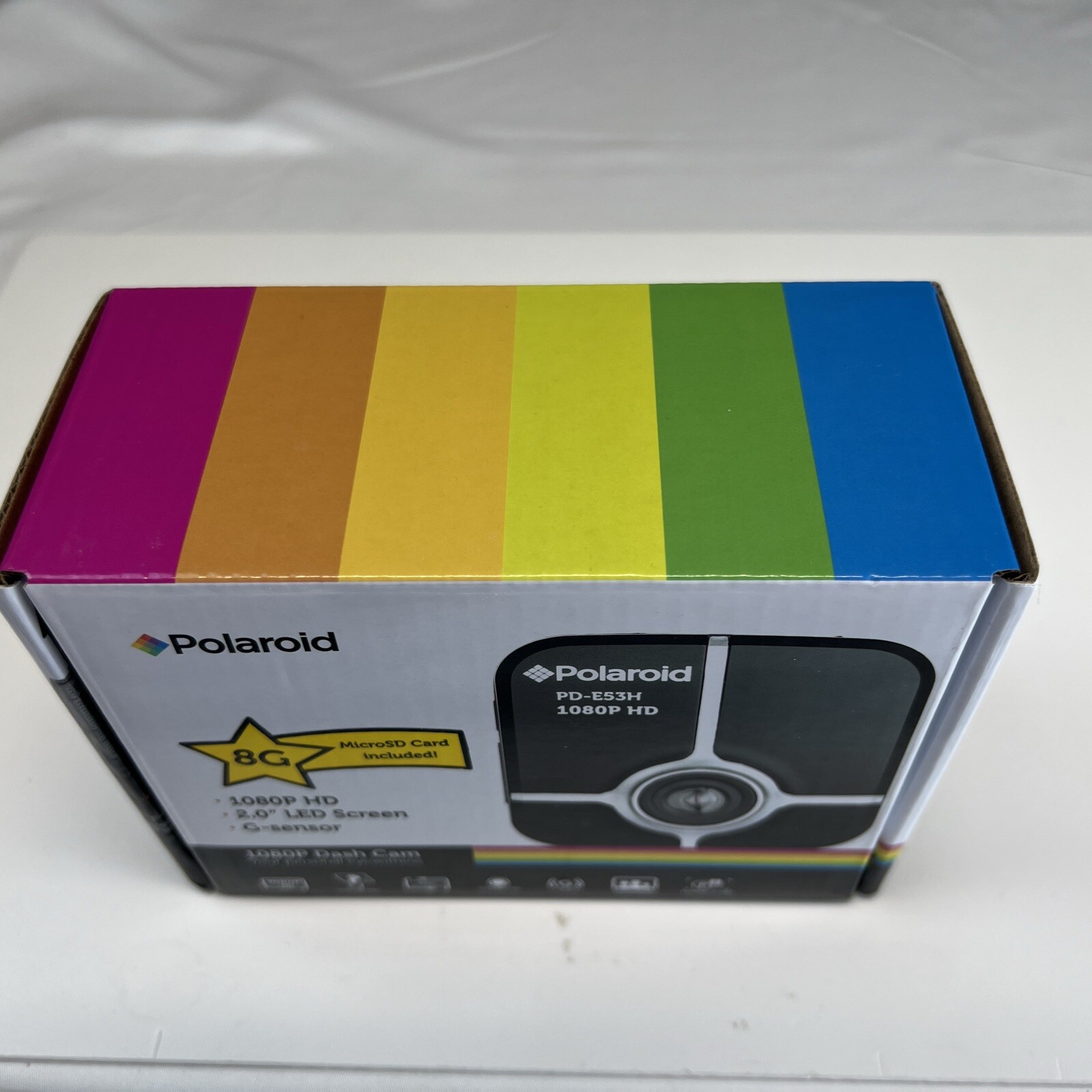 Polaroid 1080P Dash Cam with 8GB Memory Card (New) Factory Sealed – Color Black