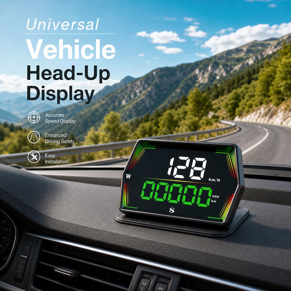 Car Head-Up Display Speedometer with Auto Brightness Adjustment for Cars Trucks