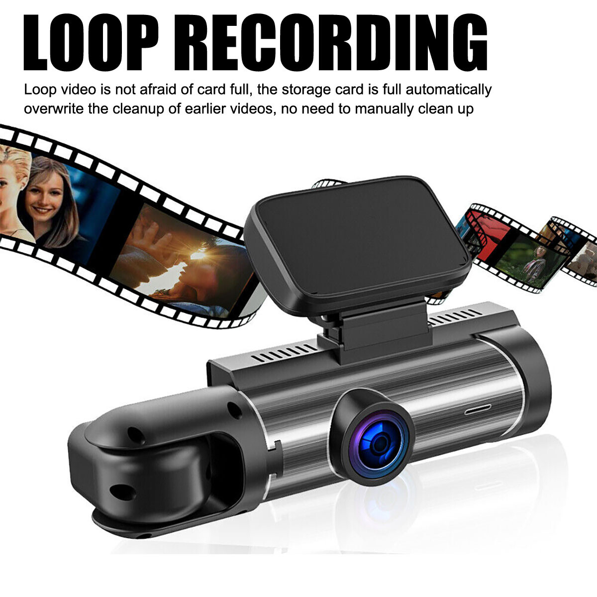 32G Dual Lens Car Dash Cam Front Rear Camera Cabin G-Sensor DVR Video Recorder