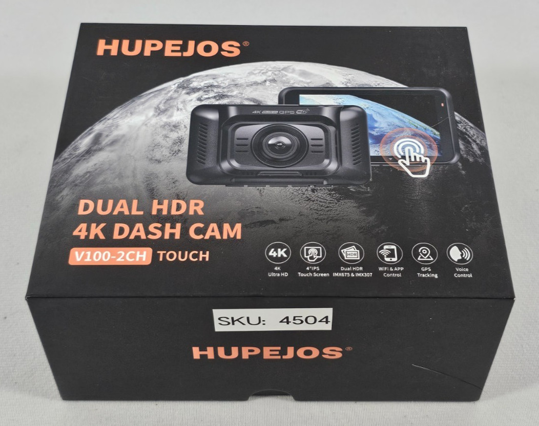 2 Channel 300° 4K Dash Camera w/ Backup Camera 64GB TF Night Vision WiFi App GPS