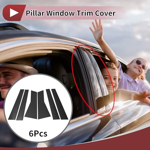6 Pcs Front Rear Left Right Car Door Pillar Window Trim for Acura MDX 2007