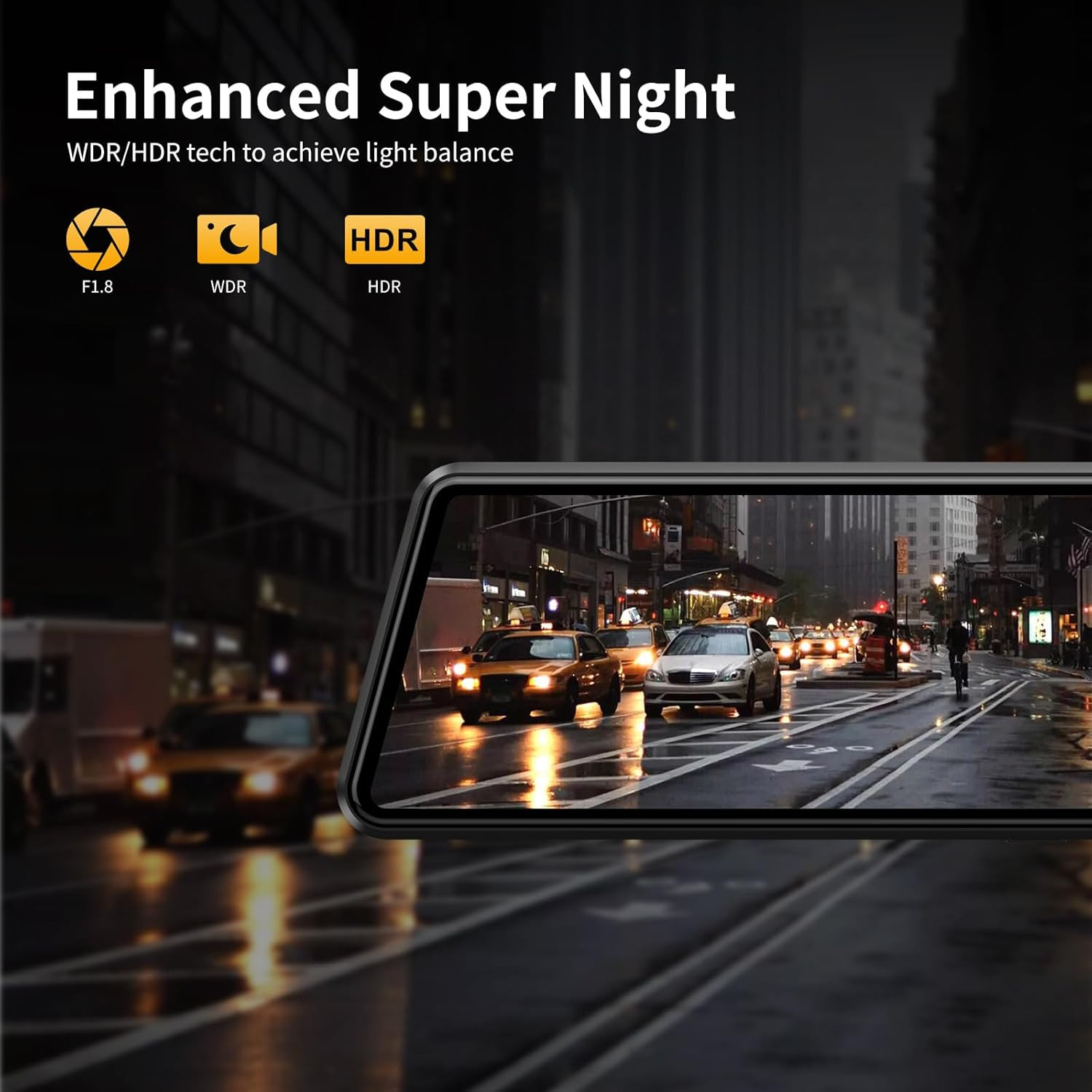 2.5K Mirror Dash Cam with Carplay Mirror & Android Auto, Dash Cam Front and Rear