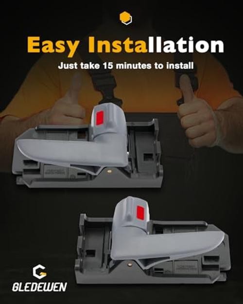 Gray Inside Door Handle – Pair – Compatible with Front/Rear Driver & Passenger