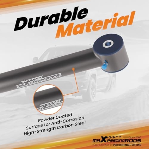 maXpeedingrods Adjustable 0-8″ Rear Upper Control Arms for Jeep Wrangler Gray