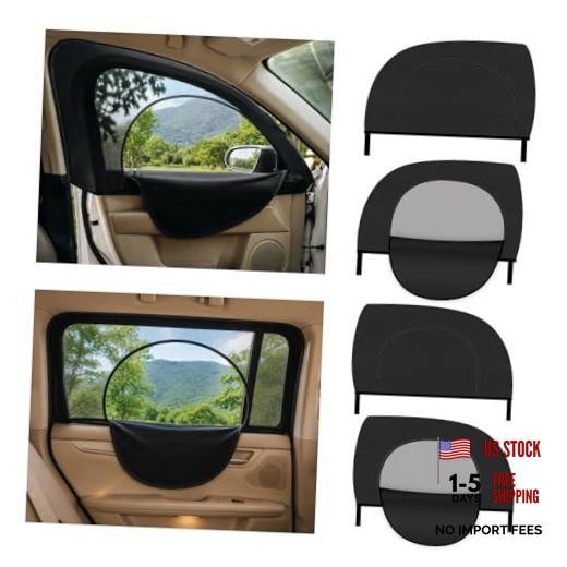 4PCS Zipper Car Window Shades for Side/Front/Rear Car Windows