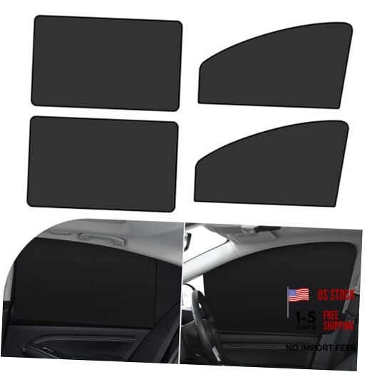 4 PCS Car Full Blackout Design Side Window Sun Visor, 24.41″ x 18.9″ x 12.99″