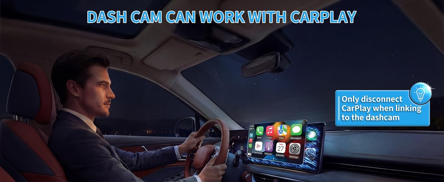 Dash Cam for Hyundai Santa Fe 2024-2026 | Hidden Front Camera | WiFi App Control