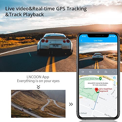 Live Video & 24H Remote Monitor, Jimi JC400P 4G & WiFi Dual Dash Cam Front and