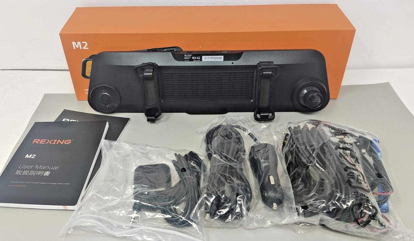 Rexing M2-BBY Mirror Dash Cam w/ Rear Camera GPS Touchscreen *READ*