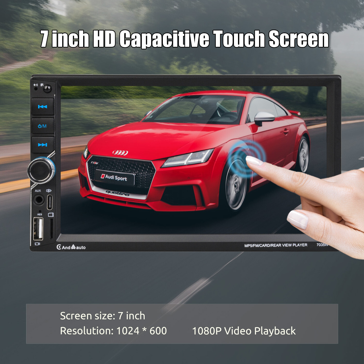 7″ Double 2 DIN Android Auto Car Stereo Wireless CarPlay Bluetooth FM Radio Cam