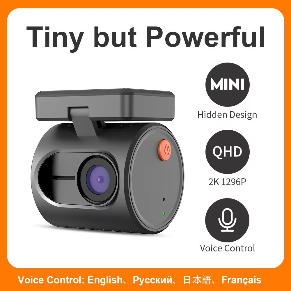 2K Mini Dash Cam WiFi Car Camera Night Vision Loop Voice Control Recording