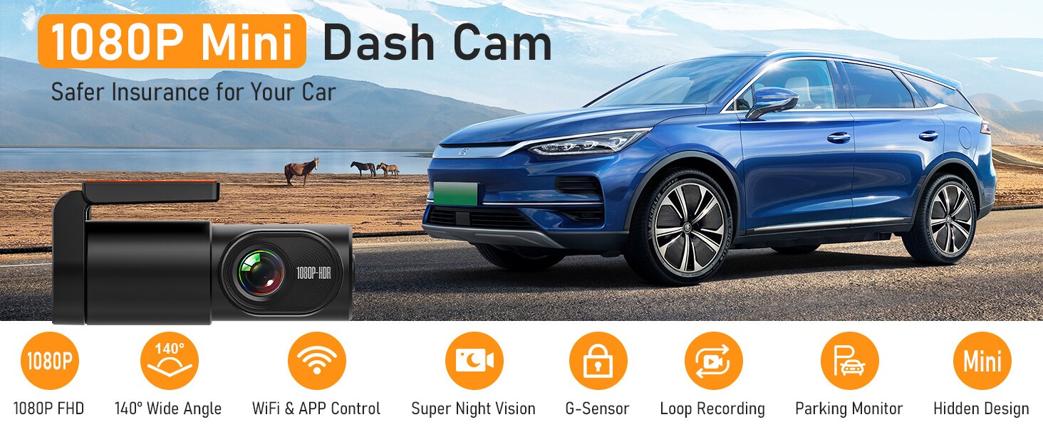 1080P Dash Cam Front View Car DVR Mini Camera WiFi Video Recorder Loop Recording