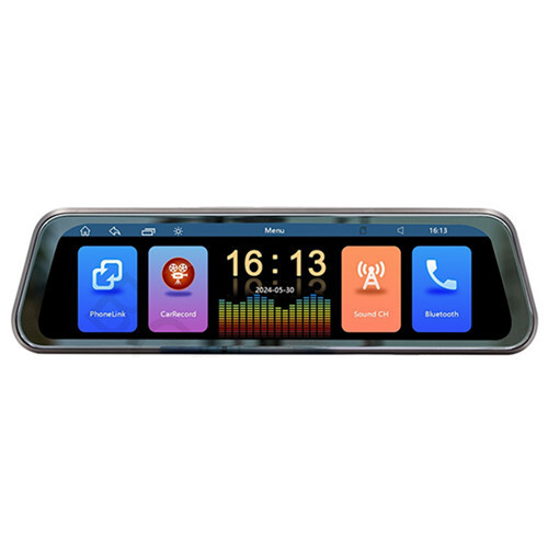 9.36in Dash Cam Car DVR Rearview Mirror Video Recorder AUX/BT/FM Android Auto