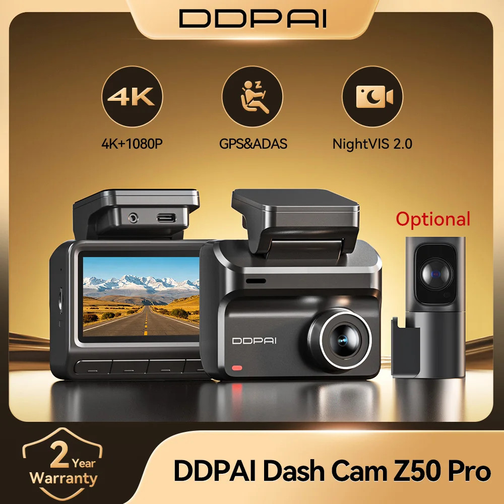 DDPAI Z50 Pro 4K Dash Cam Dual Channel WiFi GPS ADAS 3″ IPS Night Vision