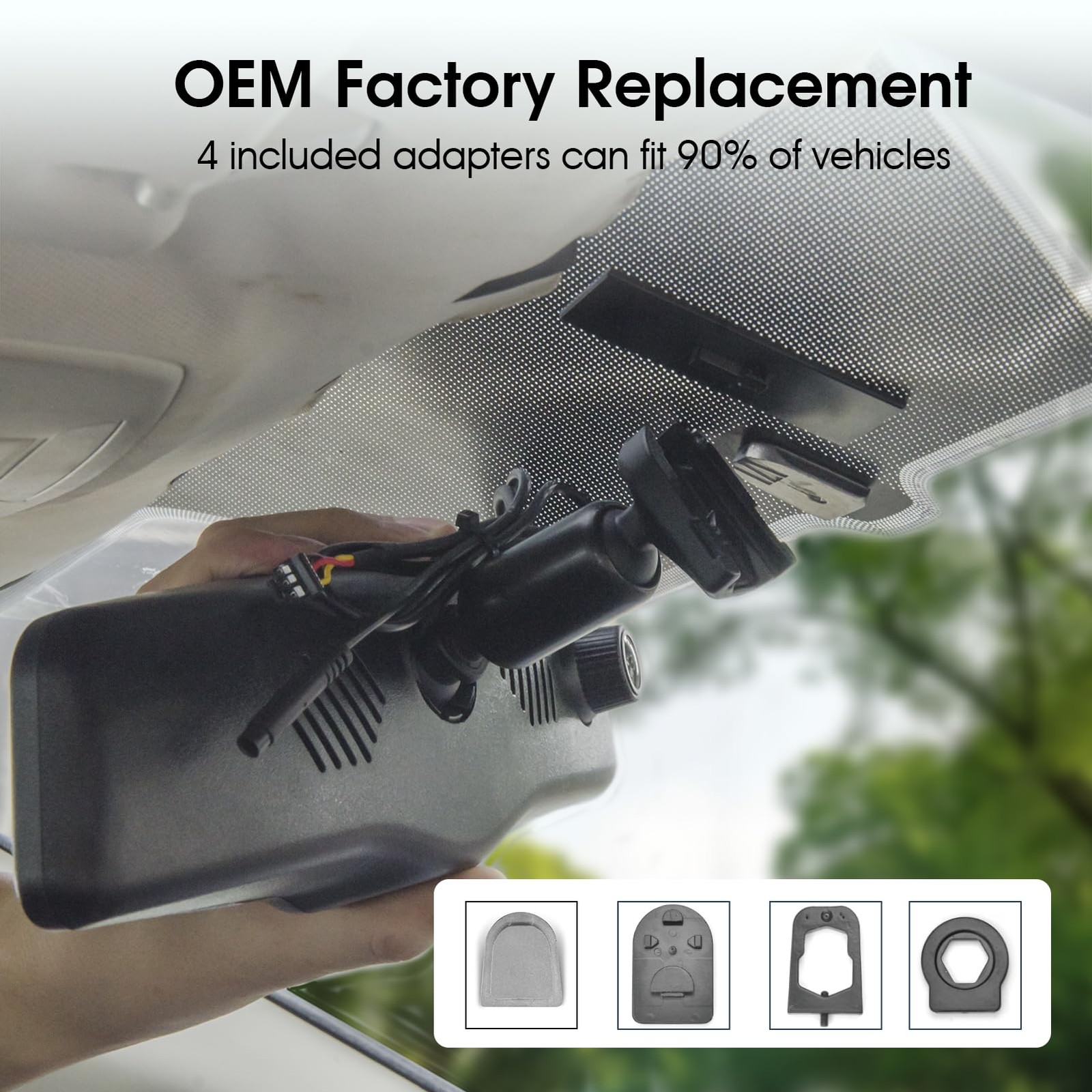 KBD Car OEM Rear View Mirror Dash Cam with SD, 2K Front and 1080P Rear 9.66”…