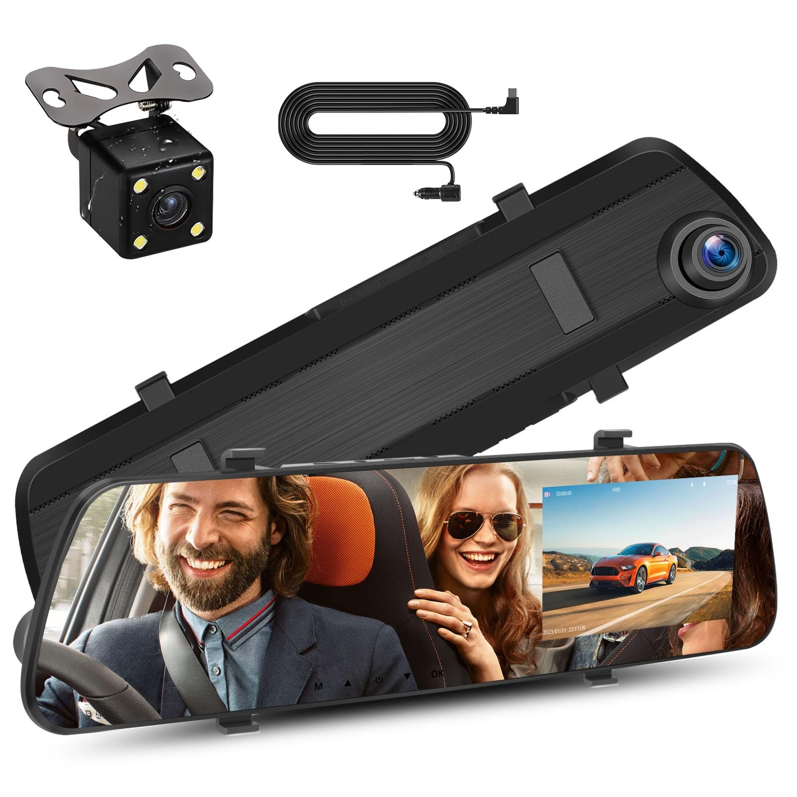 Camara De Espejo Retrovisor Con Deteccion De Movimiento Estilo De Lujo