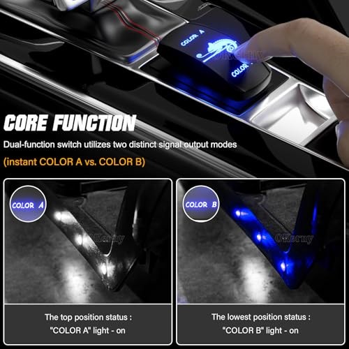 10pcs 3/4 Inch Dual-Color LED Marker Lights with 7-Pin Rocker Clear White-Blue