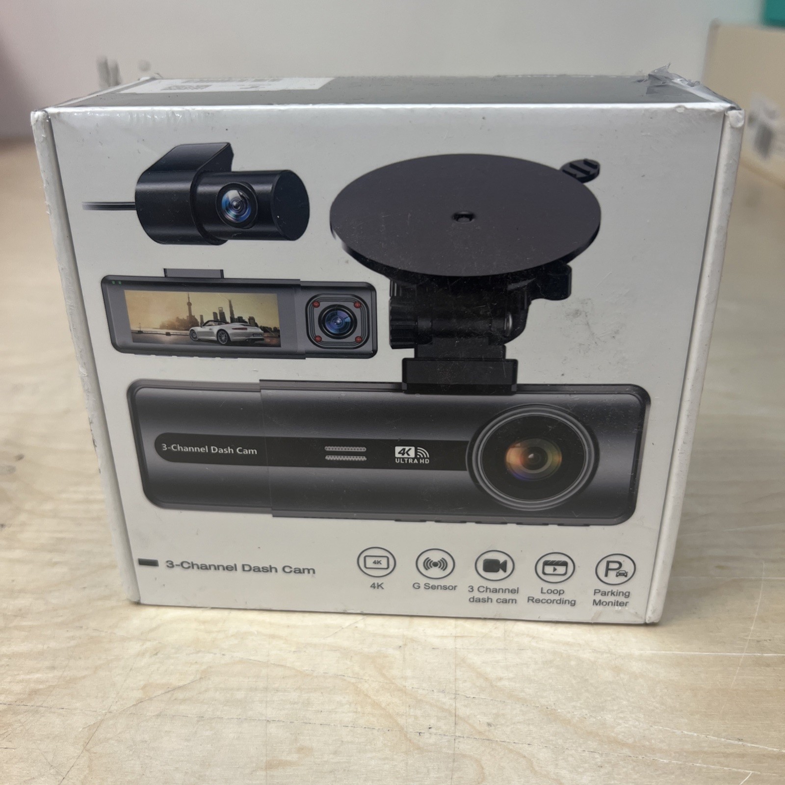 Three Channel Dash Camera With 4k, G Sensor, Loop Recording, Parking Monitor