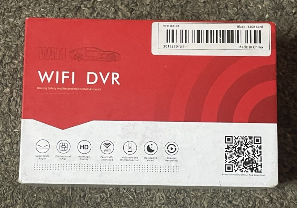 Wifi DVR Dash Cam Model A7 Camera & Mount ONLY Cable/Cord & TF Card NOT Included