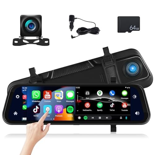 4K Dual Dash Cam Front & Rear with Night Vision, GPS, 128GB Storage Capacity