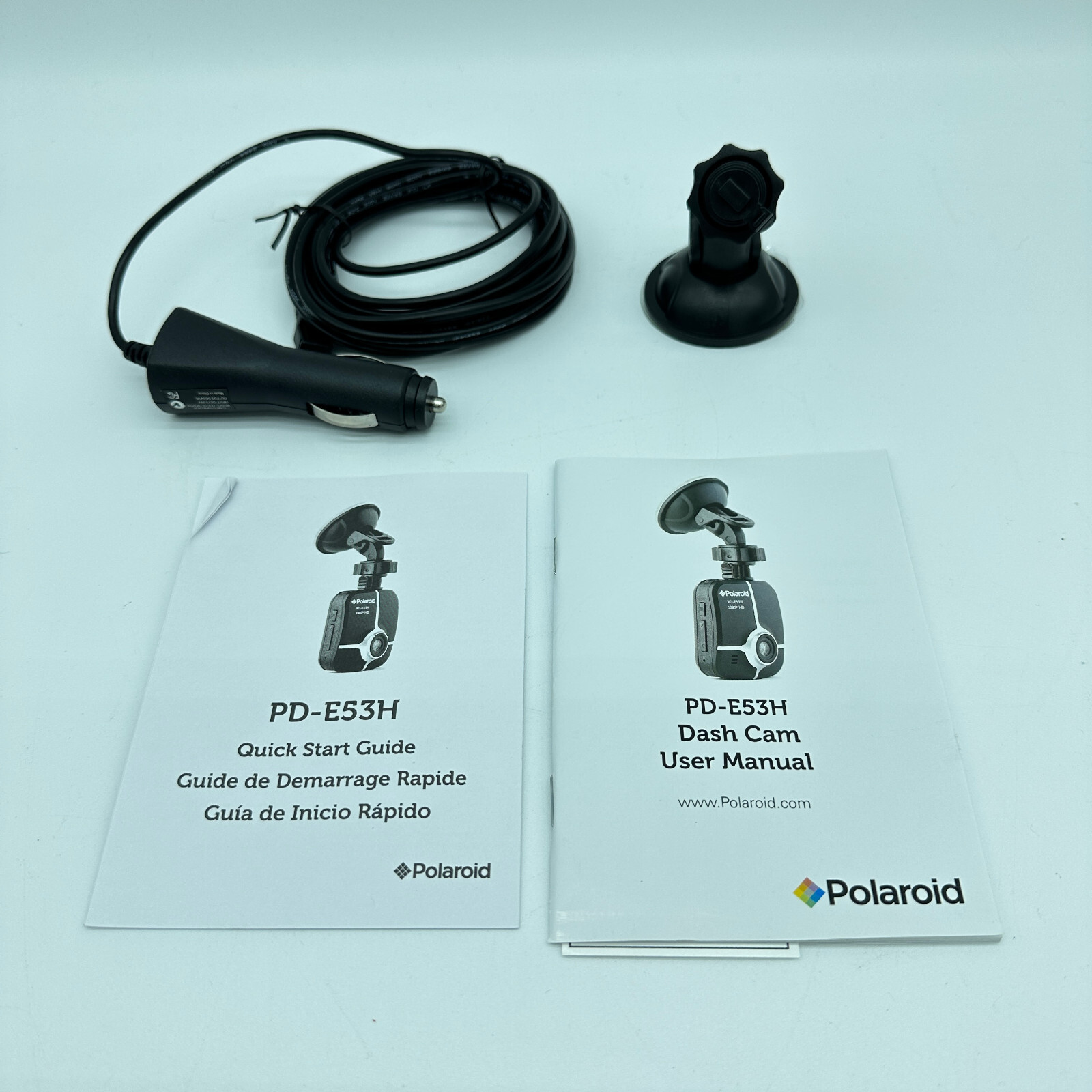 Polaroid Dash Cam 16GB PD-E53H 1080P HD Original Box + Manuals + Mount