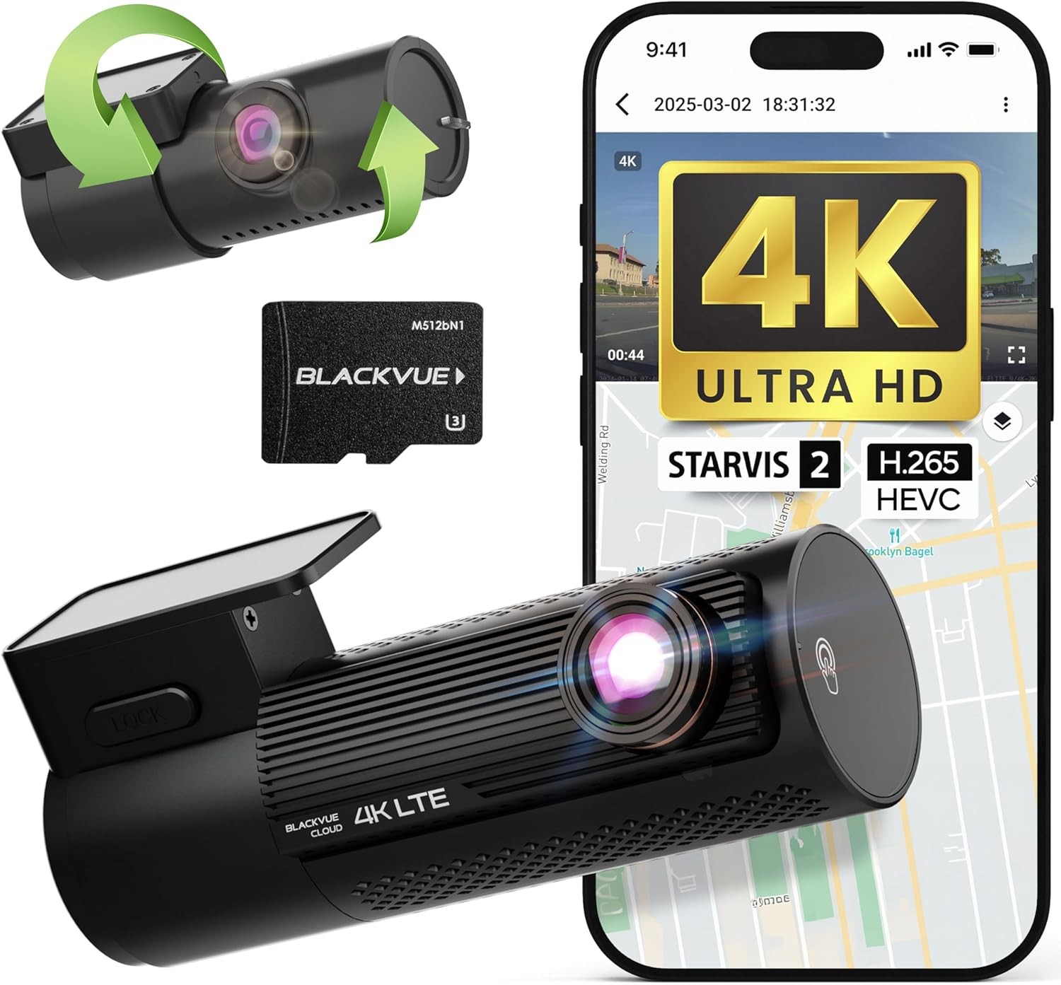 BlackVue DR970X-2CH LTE Plus 512GB 4k LTE Live 4G Dashcam
