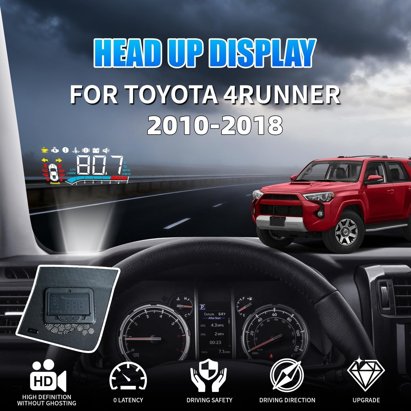 Car Electronic HUD Head Up Display Speedometer Projector for Toyota 4RUNNER 2…