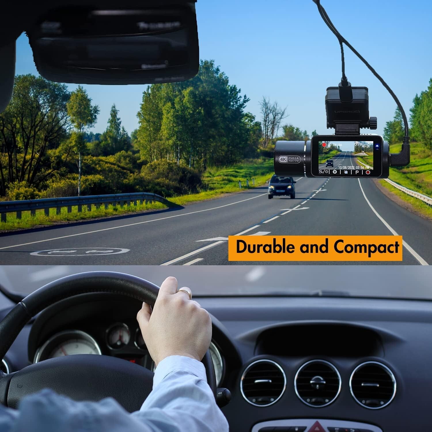 3 Channel WiFi Dash Cam, STARVIS Night Vision, 2K+1080P+1080P Front Inside an…