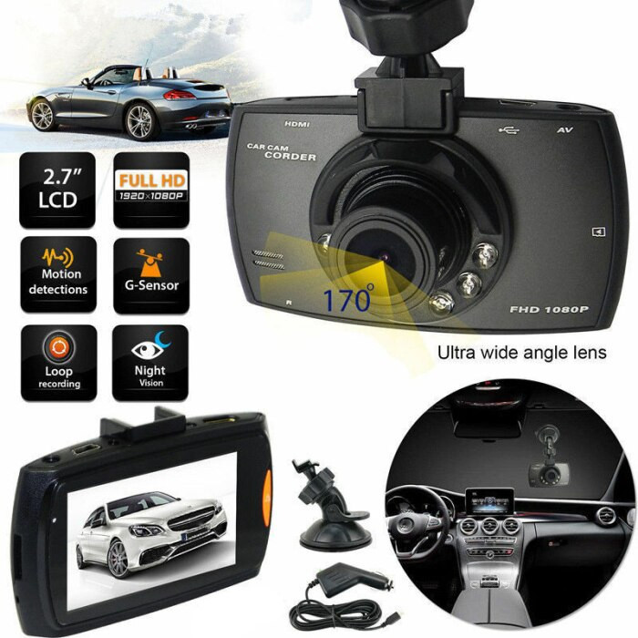 2.7” Full HD 1080P Dash Cam Car DVR Front & Rear Camera Night Vision G-Sensor