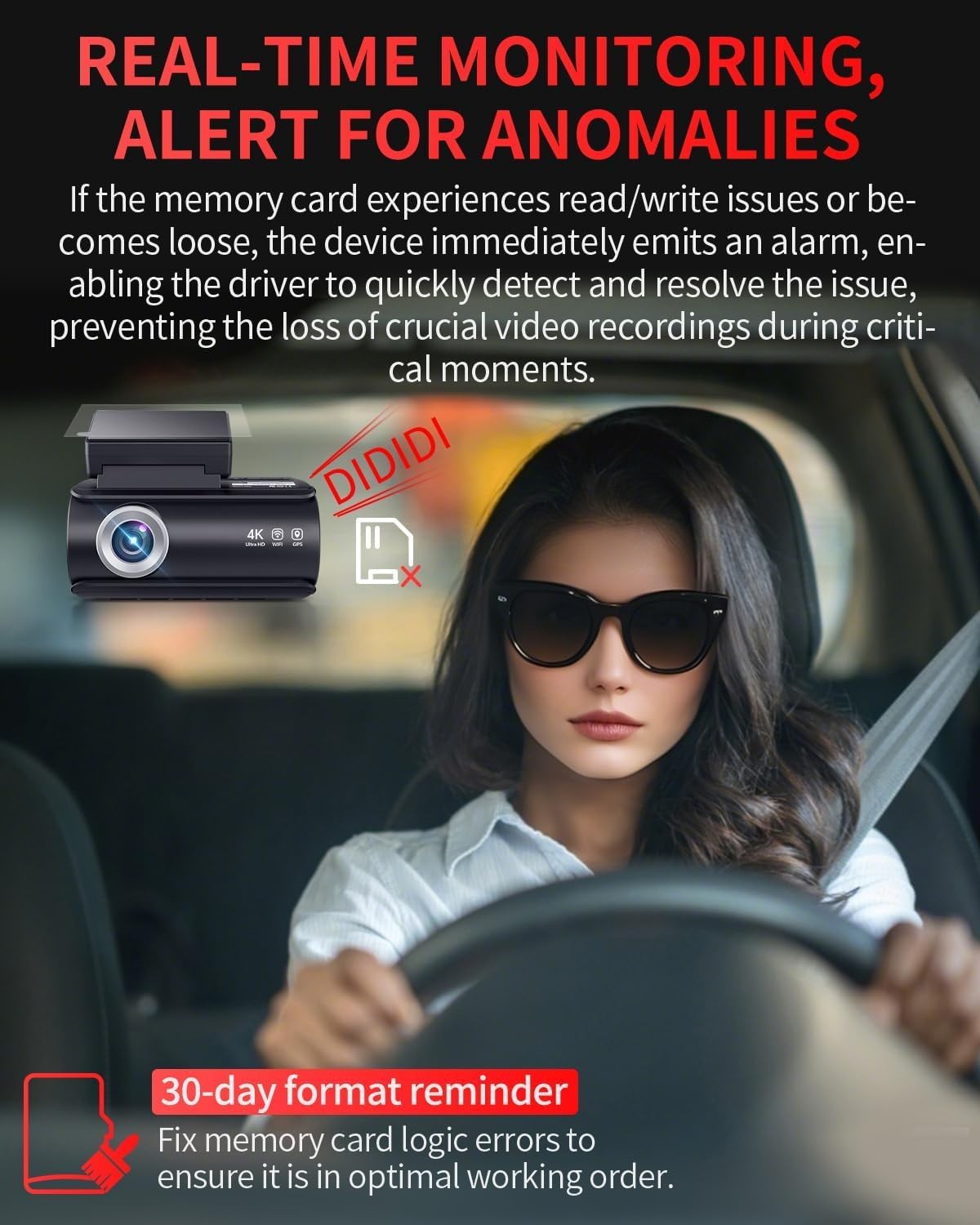 Dash Cam Front and Rear, 4K Full HD Dual Dash Camera for Cars, Built-in Memor…