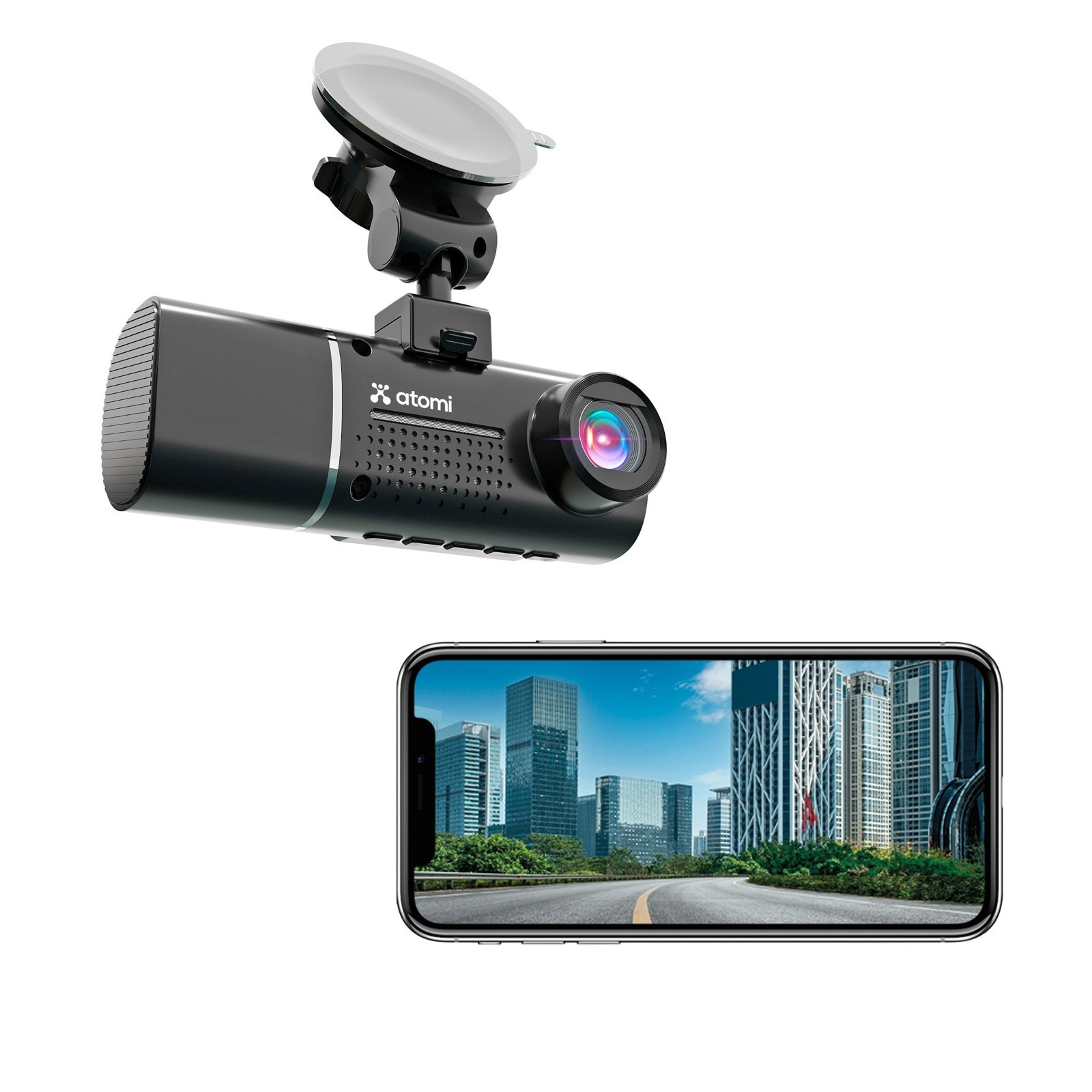 New Atomi 4K Dual Lens Dash Cam, AT032025 Ultra HD Video Recording w/App Control